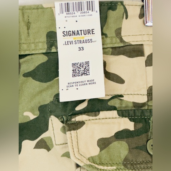 Signature by Levi Strauss & Co. Men's Cargo 10” Camo Shorts Waist 33” NWT - Picture 8 of 13